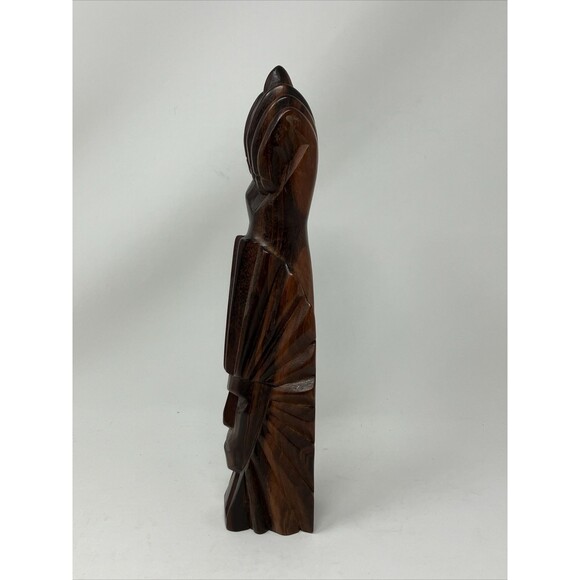 Hand Carved Tribal Tiki Face Bust Statue BRAZIL South America Heavy Wood Vintage - Picture 11 of 16